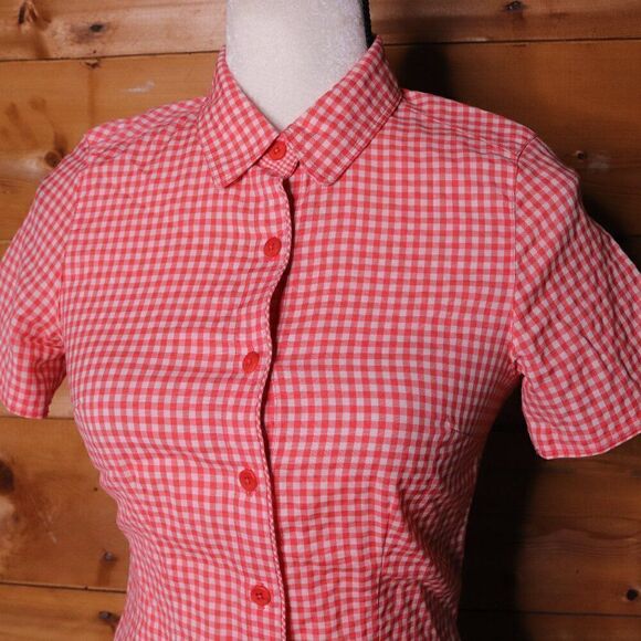 Icebreaker | Short Sleeve Button Down Wool Shirt Gingham XS - Picture 3 of 6